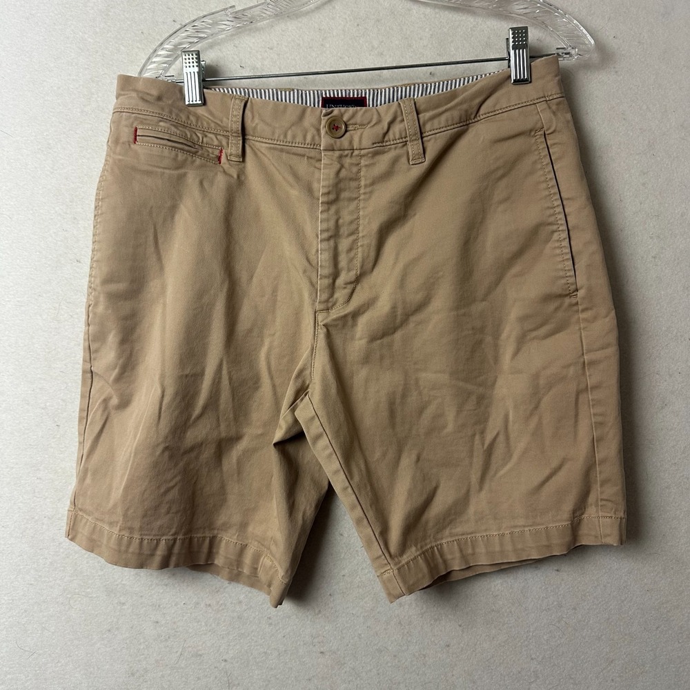 UNTUCKit Mens Chino Shorts Tan Khaki Stretch Cotton Size 32 Waist 8.5 Inseam